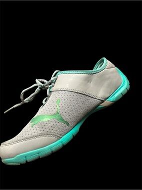Puma Slip-On Sneaker in Teal and Light Gray